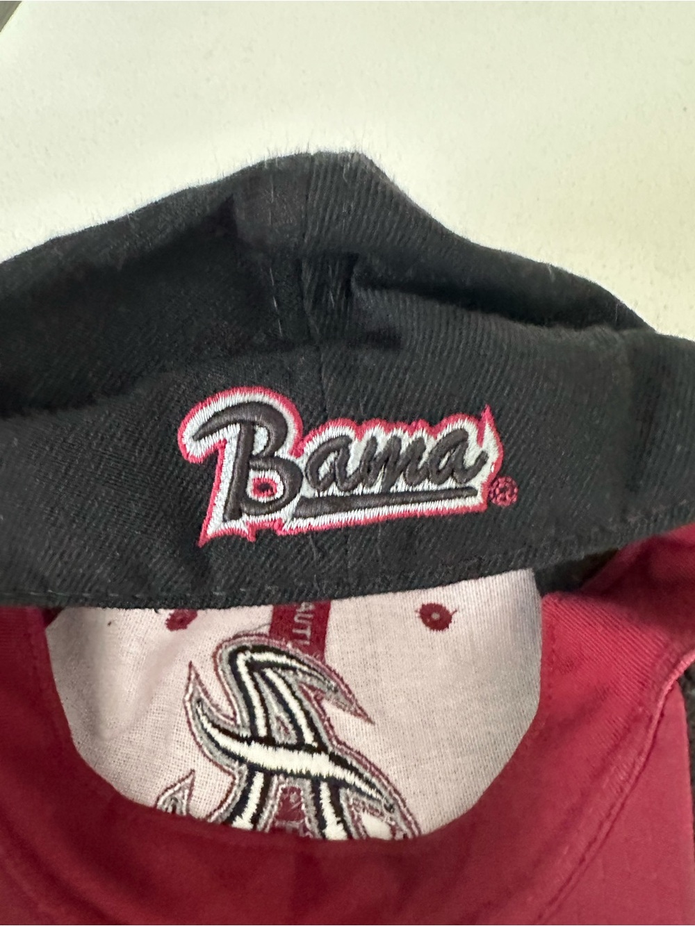 Kids Black Cap with Pink-Trim 'A' Embroidered Logo - Picture 3 of 4